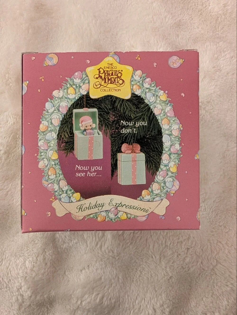 Precious Moments Artplas Pop-Up Christmas Ornament Gift Box Holiday Expressions